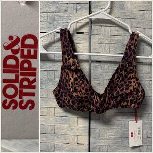 Solid & Striped The Annie Leopard Print Bikini Top XS New With‎ Tags